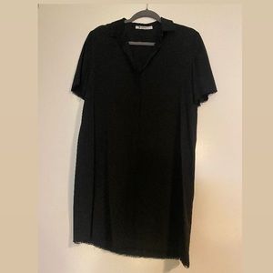 T By Alexander Wang black silk shirt dress size 4